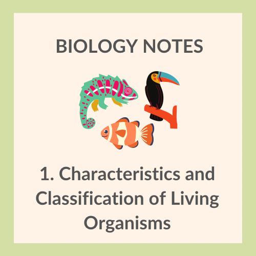 Study Notes | IGCSE Biology 0610 | 1. Characteristics and Classification of Living Organisms